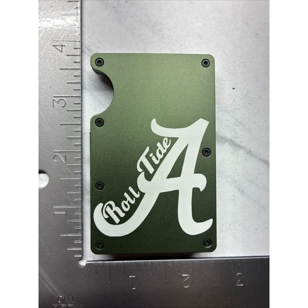 Metal Slim Alabama Roll Tide Logo RFID Blocking Wallet